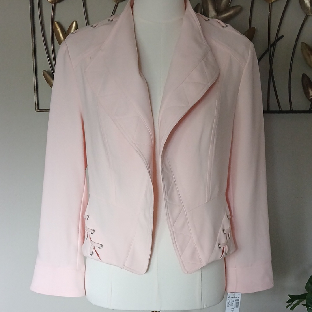 Blush Pink Tailored Blazer with Wide Lapel NWT